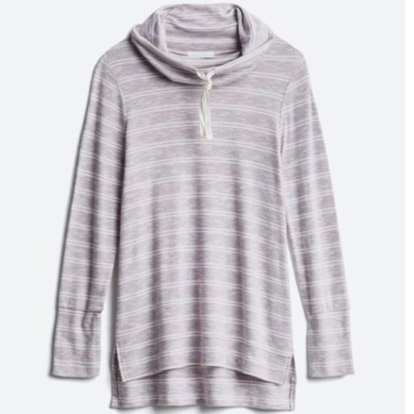Lidy Cowl Neck Hi-Low Knit Top, Purple, Sm - Picture 1 of 7